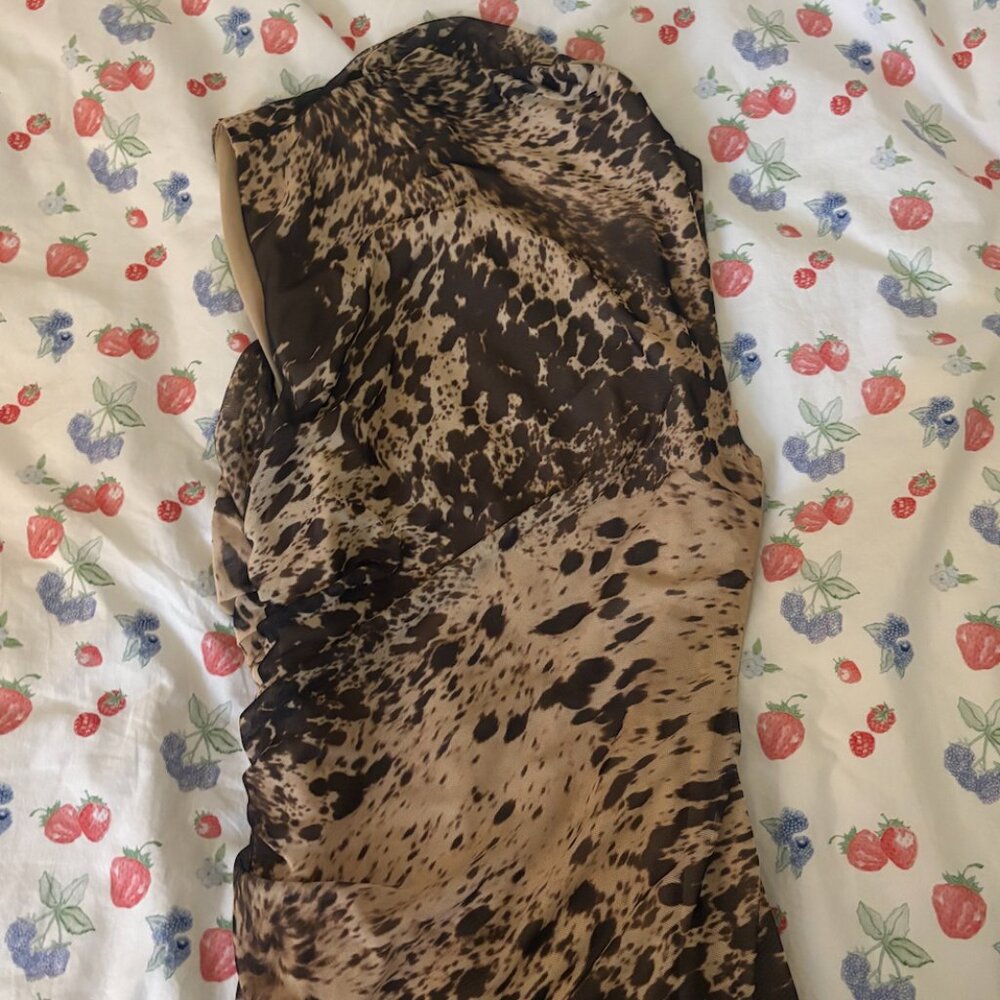 Zara High Neck Cheetah Mini Dress